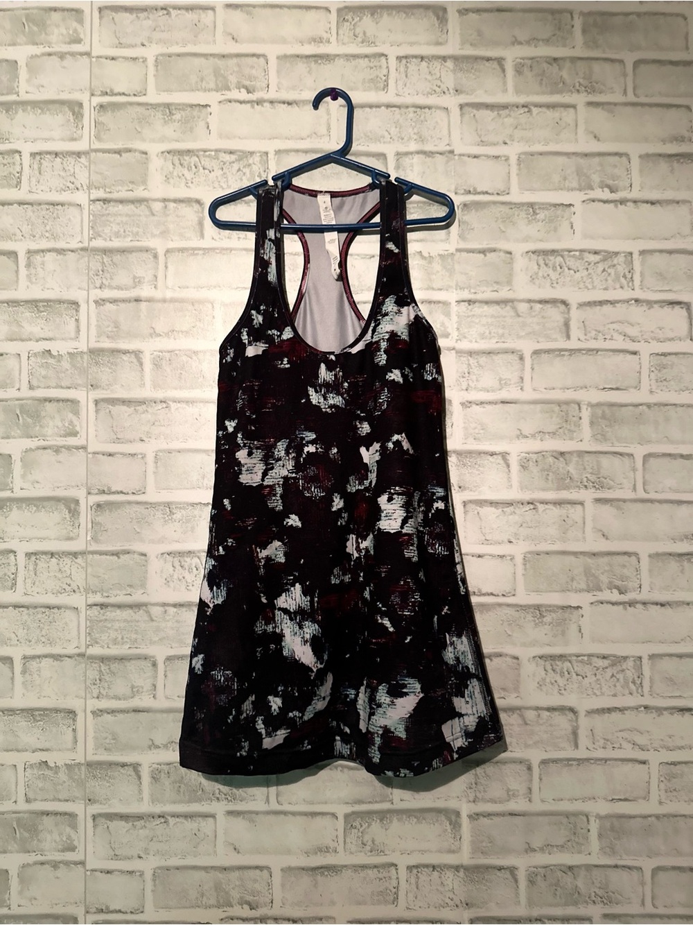 lululemon athletica dark blue, purple and White Abstract Racerback Tank